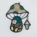 Pale Gold and Teal Mushie Cottage Suncatcher 