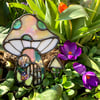 Pale Gold and Teal Mushie Cottage Suncatcher