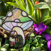 Iridescent Light Green Mushie Cottage Suncatcher