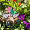 Iridescent Teal Mushie Cottage Suncatcher