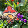 Striped Orange Mushie Cottage Suncatcher