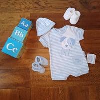 Image 1 of Baby Boys Romper with Hat - Woof Woof
