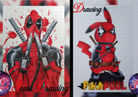 Image 1 of Deadpool, Pikapool  Poster und Originale Zeichnungen