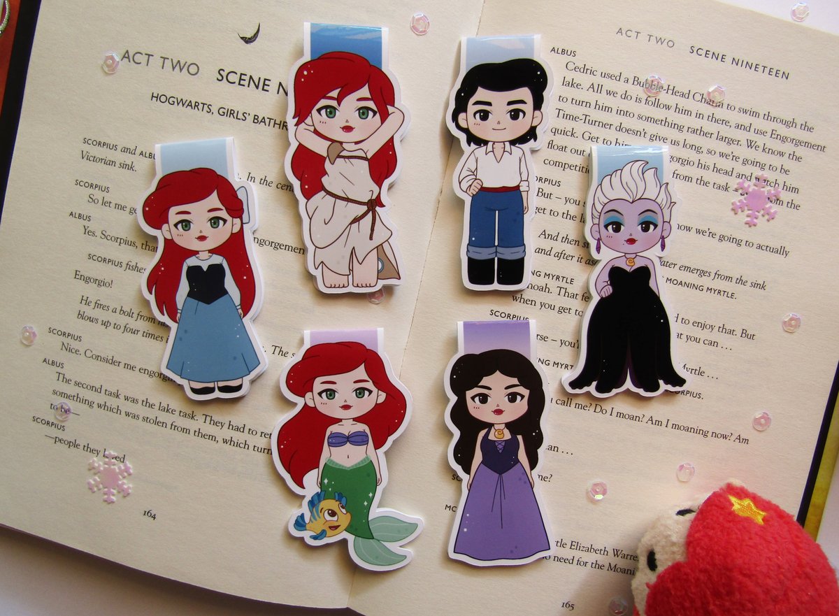 little mermaid bookmarks print littlebeth