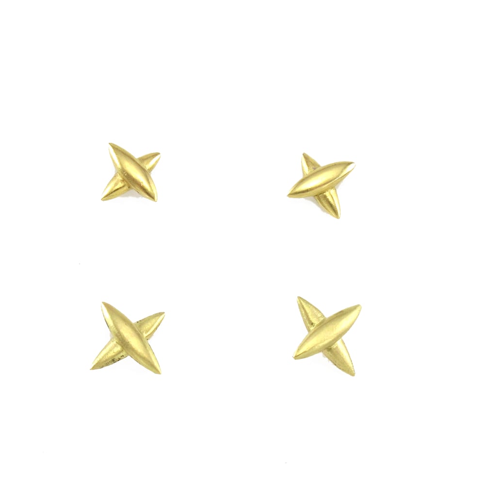 Image of Star Cross Med Stud 18k Earrings Pair or Single