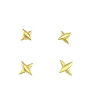 Image 3 of Star Cross Med Stud 18k Earrings Pair or Single