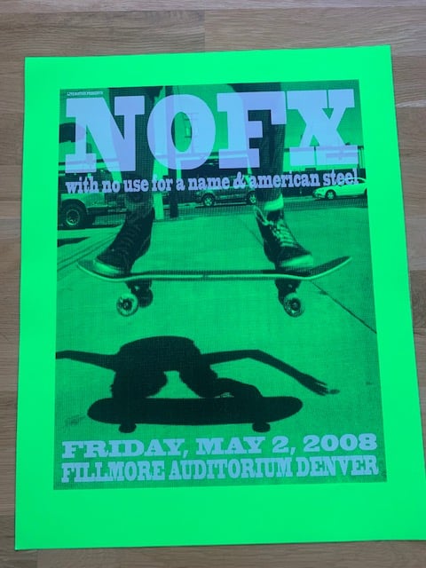NOFX / No Use For A Name Silkscreen Concert Poster By Lindsey Kuhn