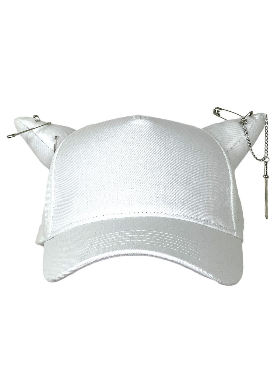 Image of White pierced horn hat