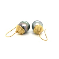 Image 4 of Ginkgo Tahitian Pearl Earrings 18k