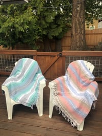 Image 1 of Mint/Blue/Grey Baja Blanket