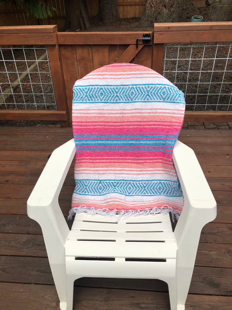 Image of Pink/Blue/White Baja Blanket