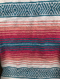 Image 2 of Pink/Blue/White Baja Blanket