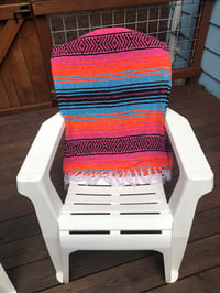 Image 3 of Hot Pink/Turquoise/Orange Baja Blanket