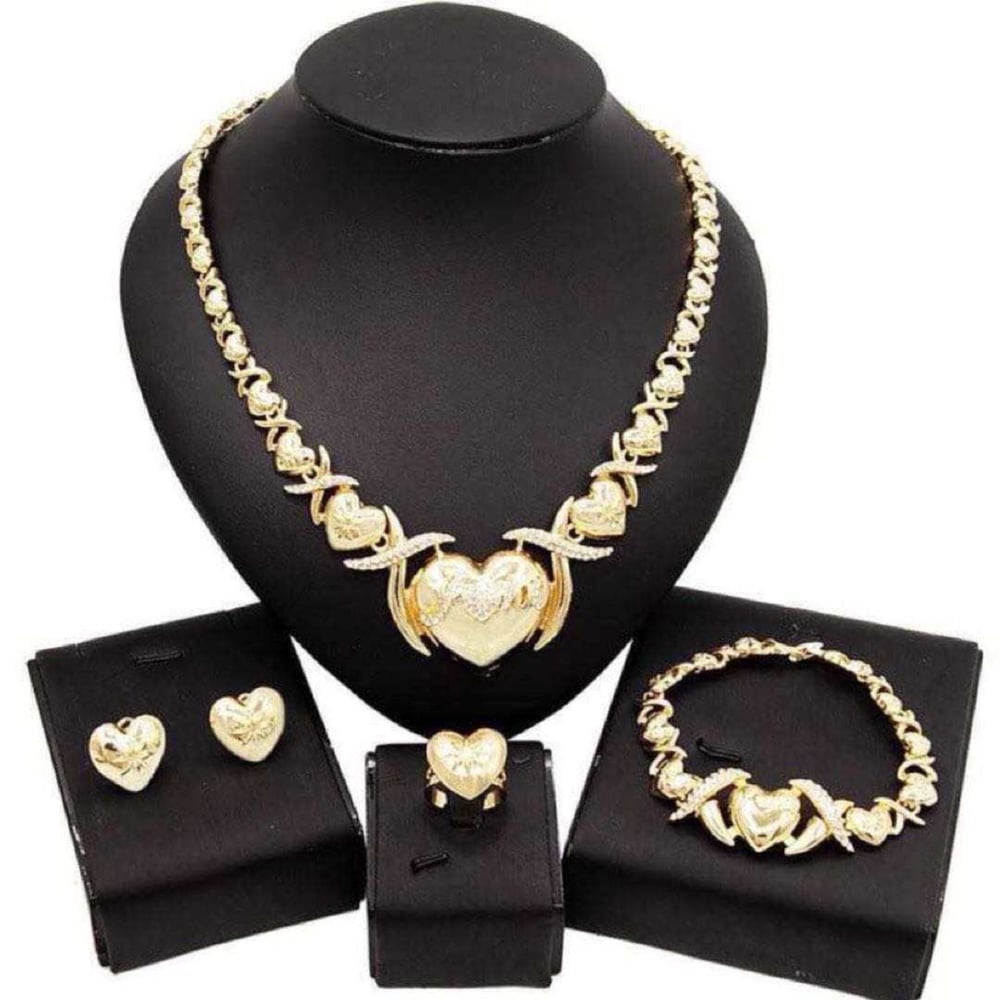 Image of Big heart Xoxo set 18k gold plated 