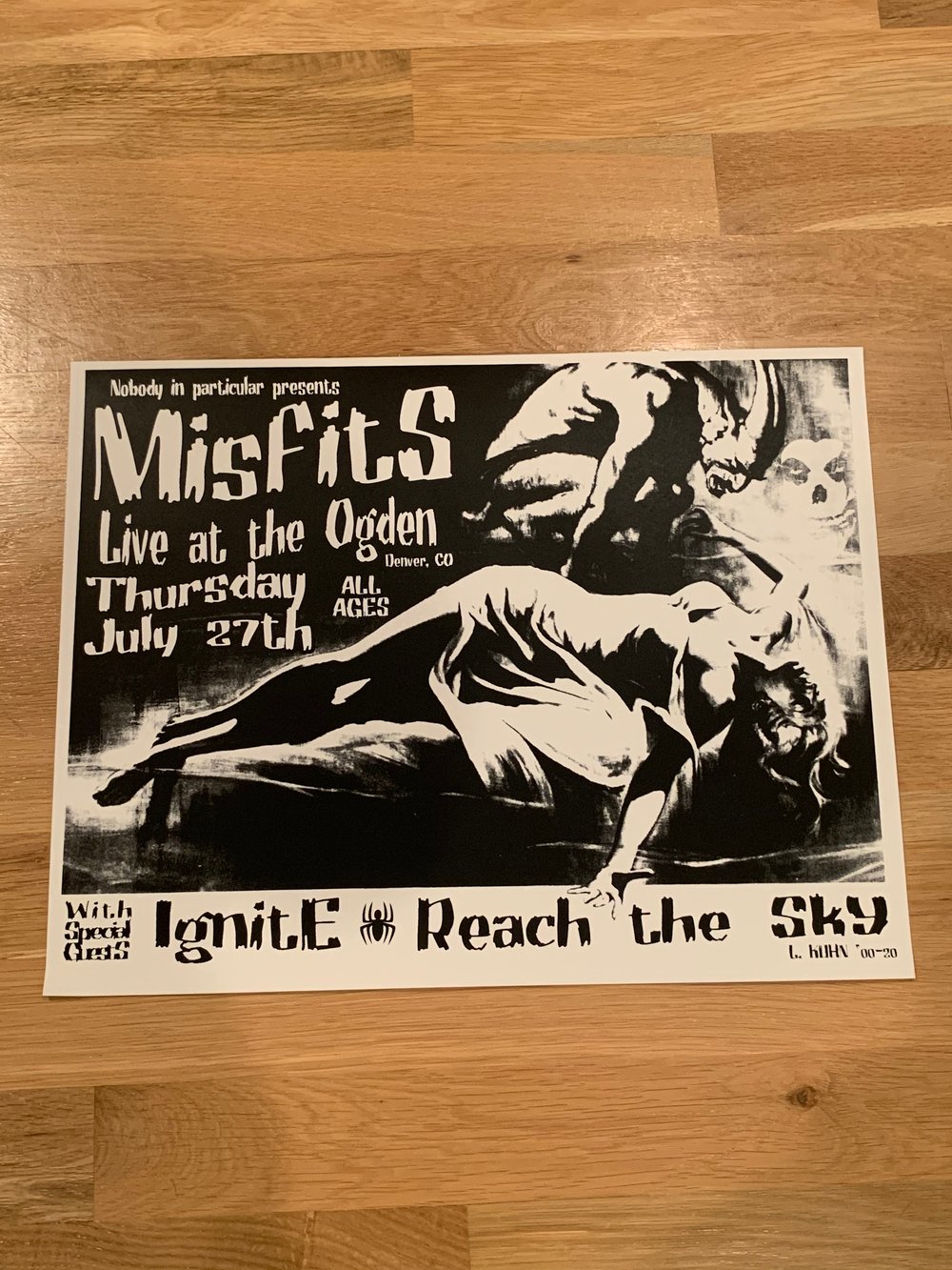 Misfits (Misprint Variant) Silkscreen Concert Poster By Lindsey Kuhn