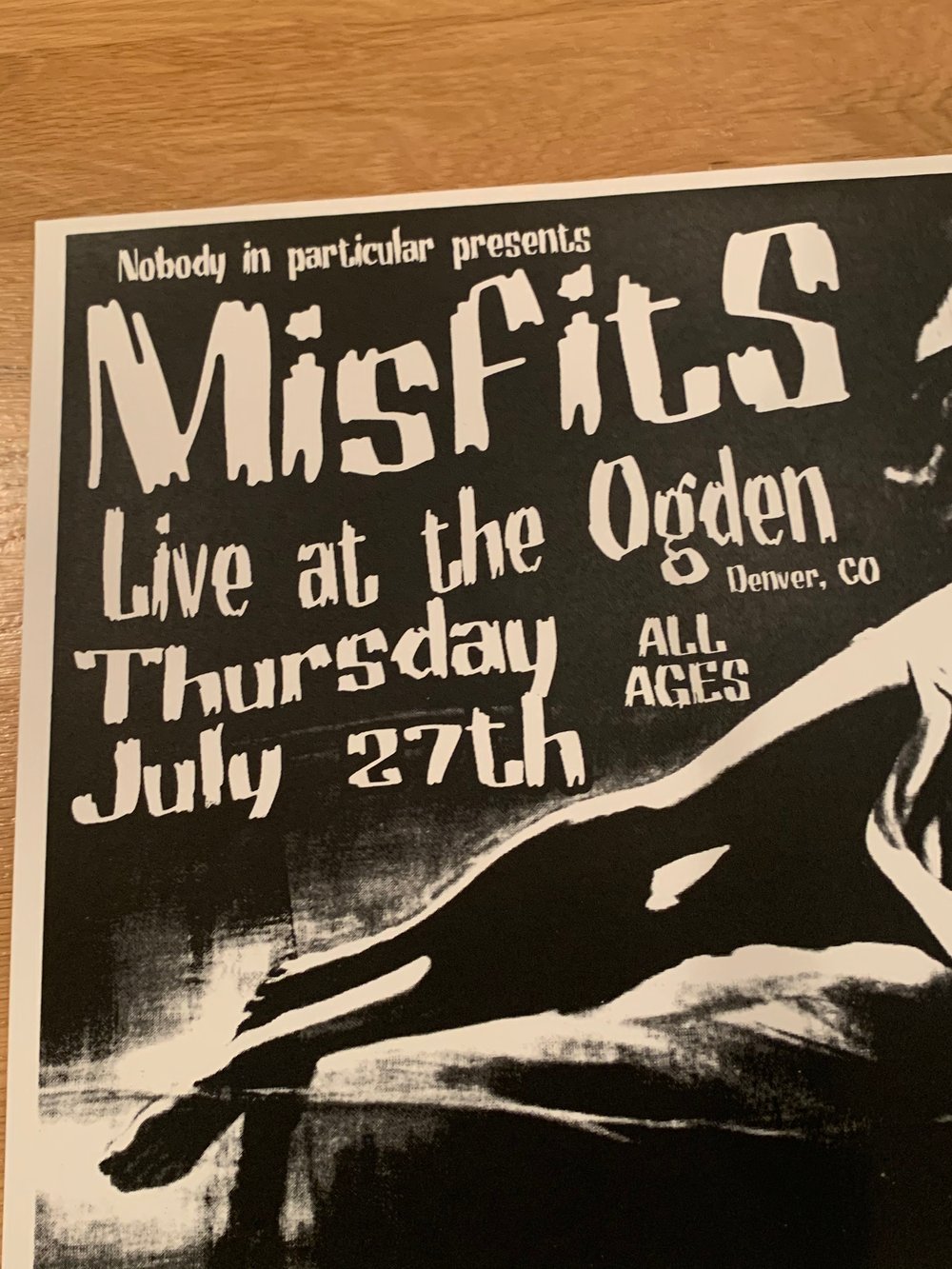 Misfits (Misprint Variant) Silkscreen Concert Poster By Lindsey Kuhn