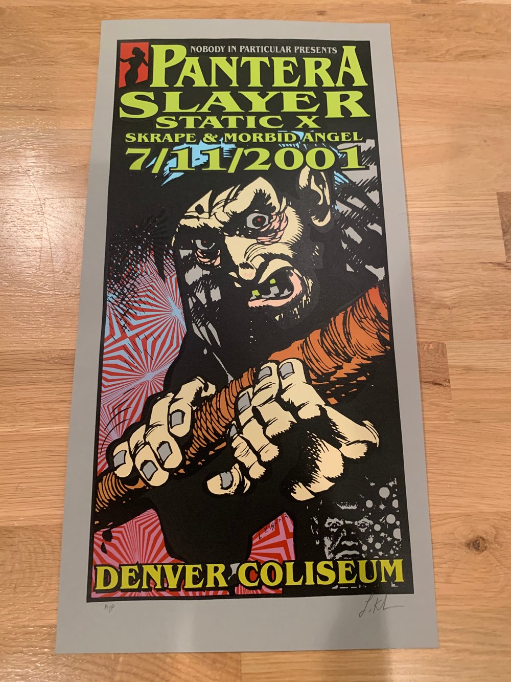 Pantera / Slayer Silkscreen Concert Poster By Lindsey Kuhn, Signed Artist Proof