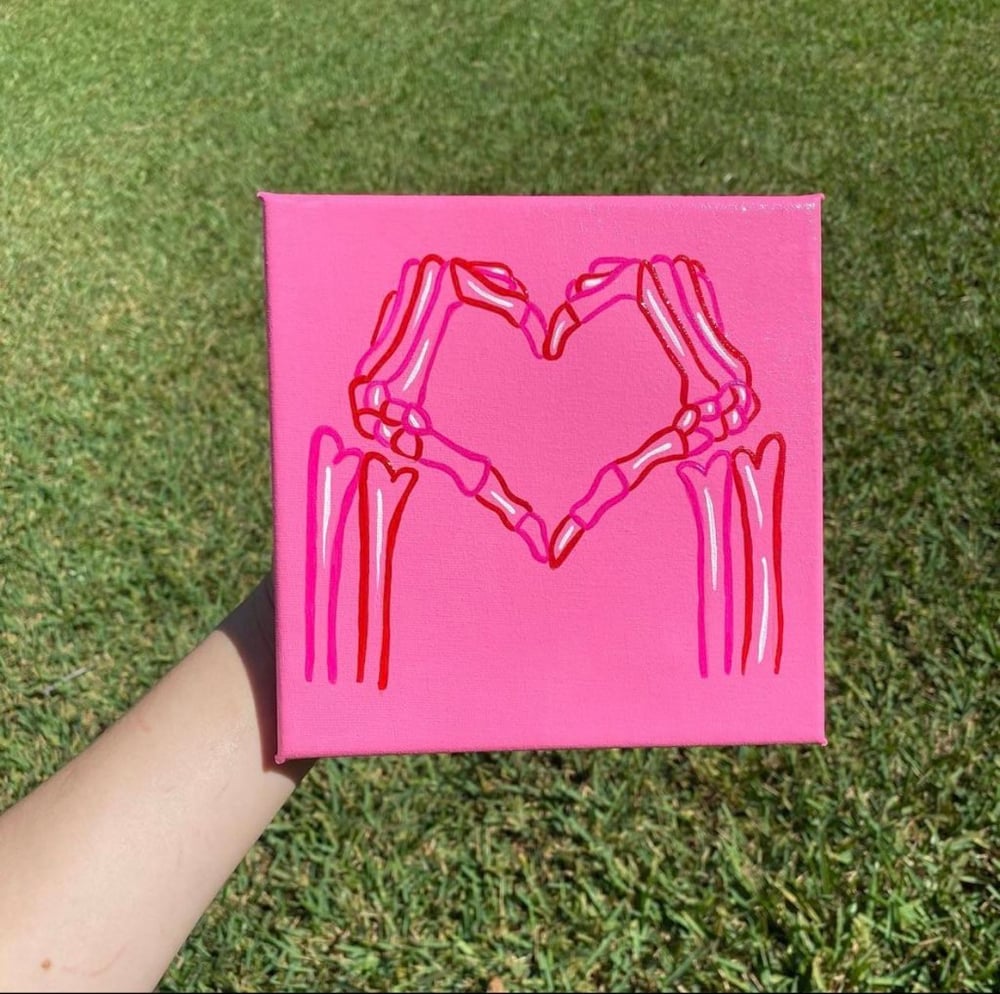 Image of Pink Heart canvas  