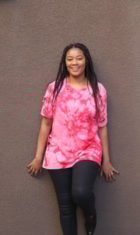 Image 1 of Rose pink tie dye deconstructed t-shirt 