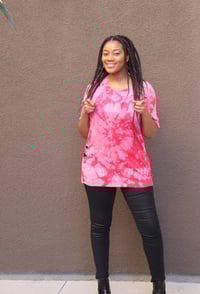 Image 5 of Rose pink tie dye deconstructed t-shirt 