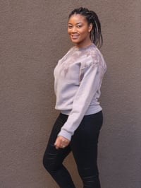 Image 2 of Gray tie dye bleach burnout custom sweatshirt 