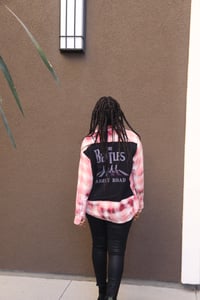 Image 4 of Repurposed Beatles abbey road custom patch flannel shirt jacket 