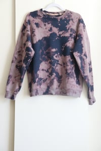 Image 5 of Tie dye custom bleach burnout navy/purple sweatshirt  