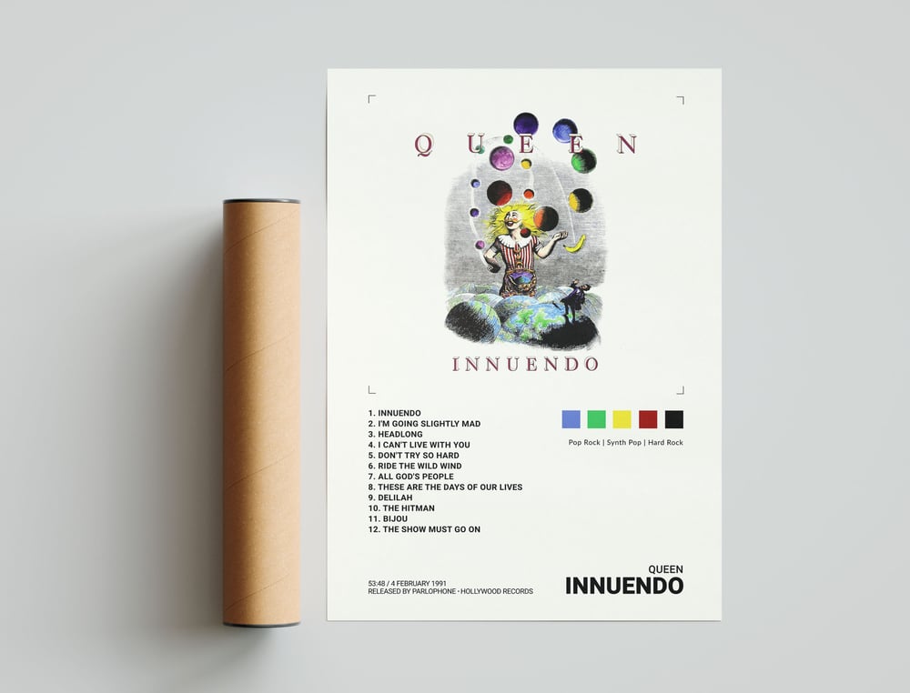 Queen - Innuendo, Freddie Mercury Album Cover Poster