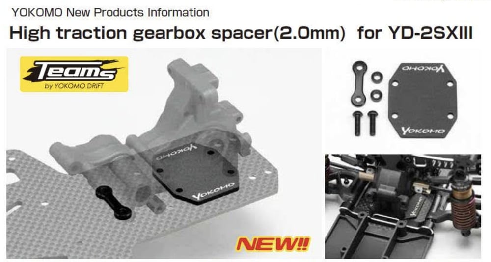 Yokomo high traction gearbox spacer (Y2-302S2