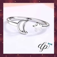 Image 1 of Moon 🌙 and star ⭐️ adjustable ring 