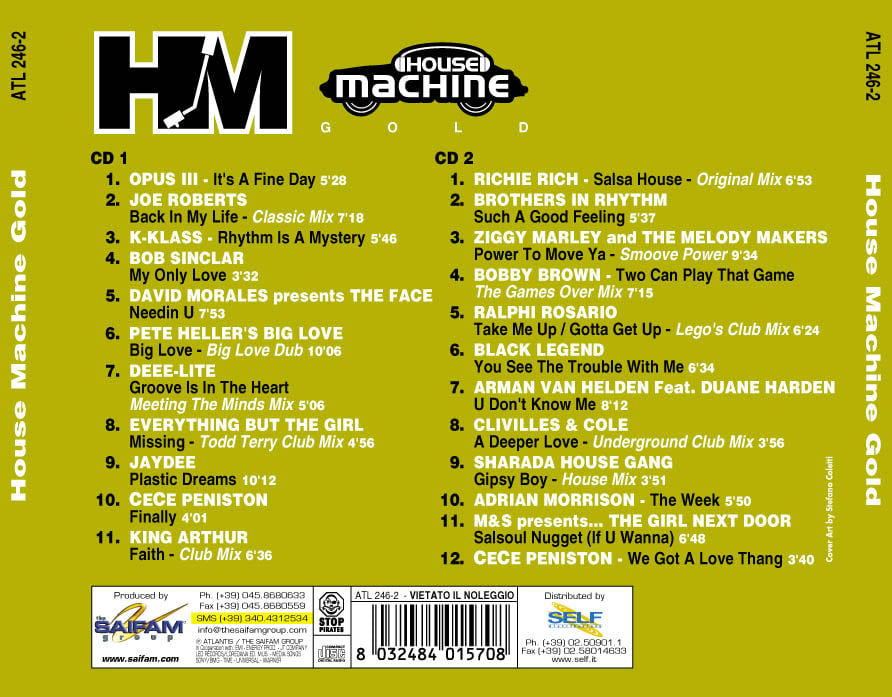 ATL 246-2 // HOUSE MACHINE GOLD (DOPPIO CD COMPILATION)