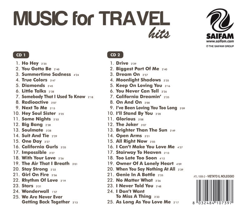 ATL 1006-2 // MUSIC FOR TRAVEL HITS (DOPPIO CD COMPILATION)