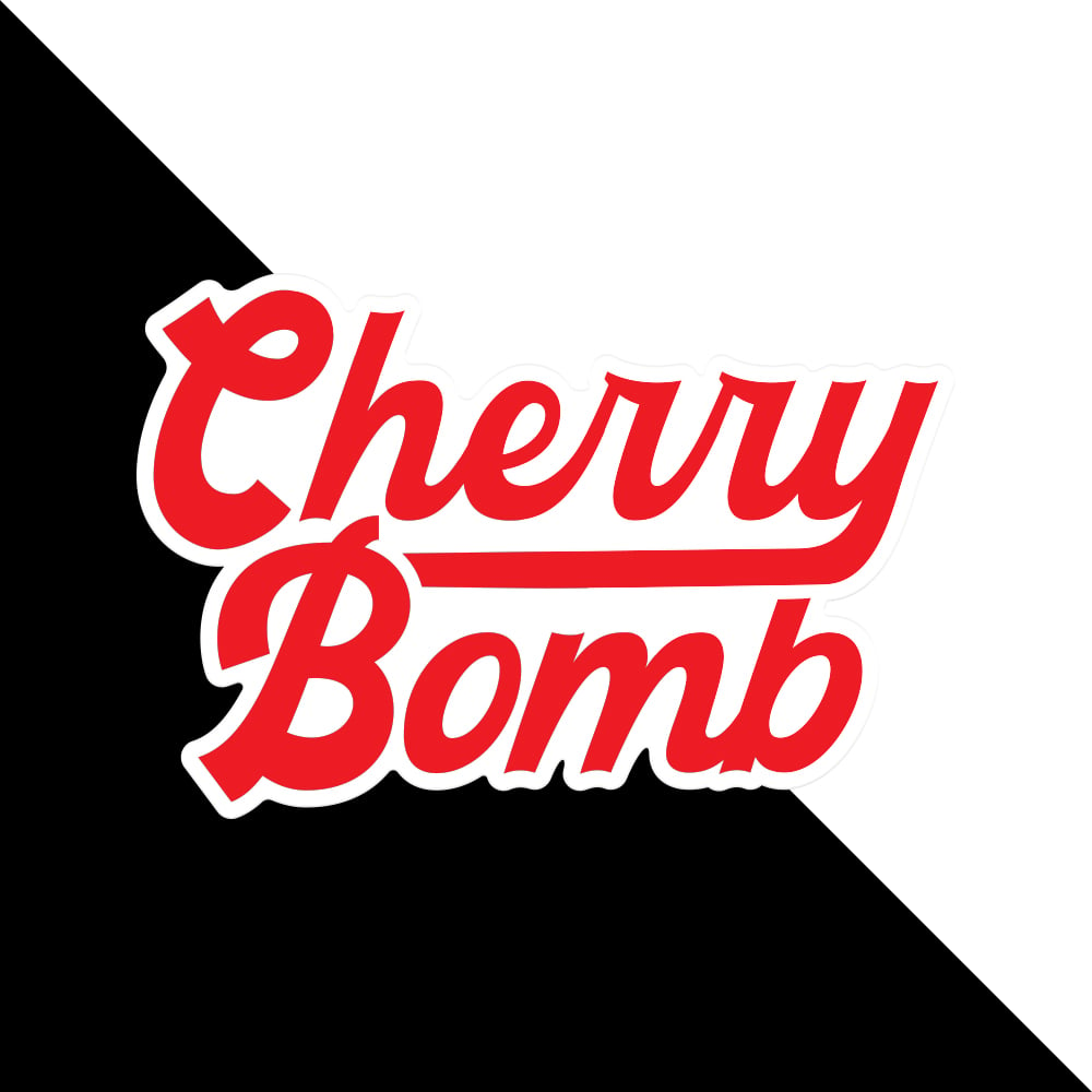 Cherry Bomb Script Sticker