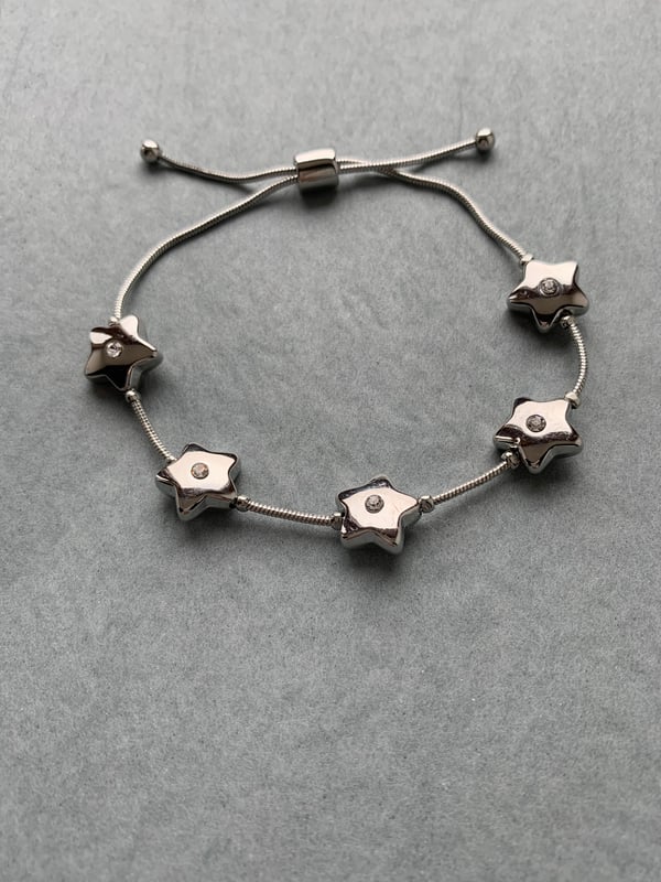 Image of Shining Star Crystal Bracelet - white gold plated