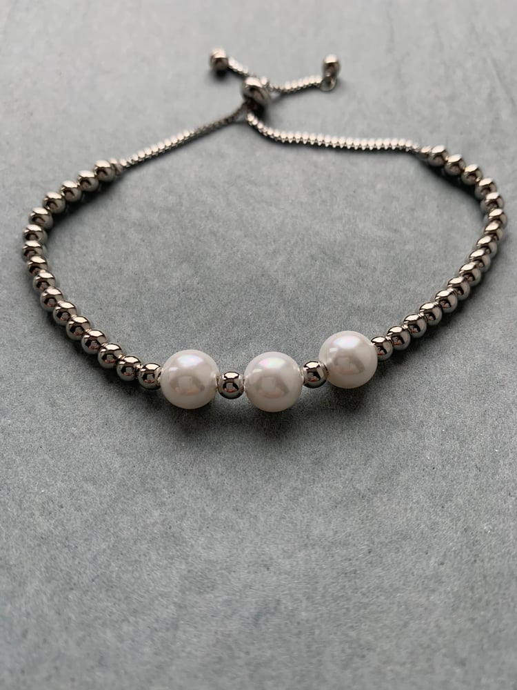 Silver 2025 drawstring bracelet