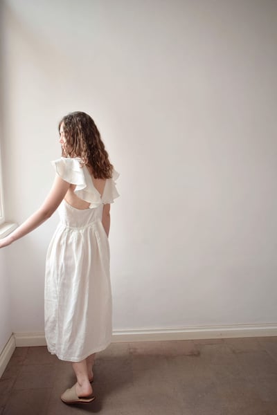 Image of LALU Linen Frilly Dress