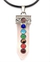 Rose Quartz 7 Chakra Sword Pendant