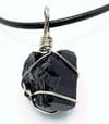 Black Tourmaline Wire Wrap Pendant / Necklace