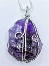 Amethyst Wire Wrapped Pendant / Necklace