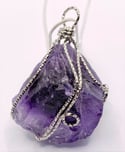 Amethyst Wire Wrapped Pendant / Necklace