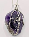 Amethyst Wire Wrapped Pendant / Necklace