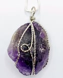Amethyst Wire Wrapped Pendant / Necklace