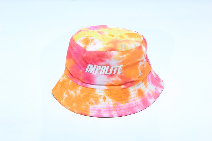 Image of iMPOLITE - "Bucket Hat" (Orange/Pink Tie-Dye)