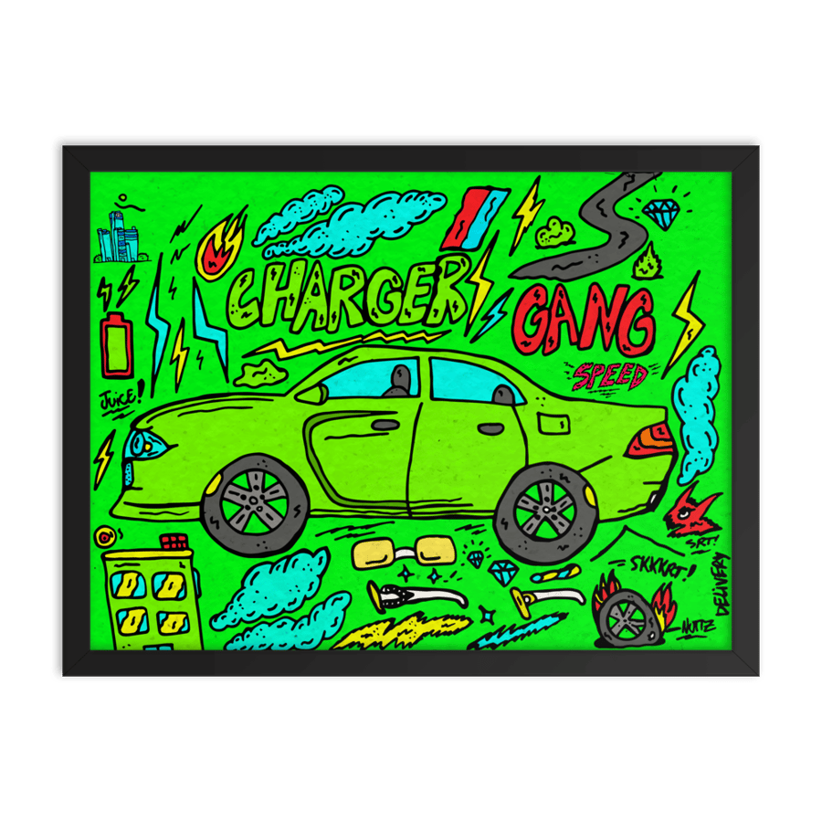 Image of Charger Gang Framed Poster Print