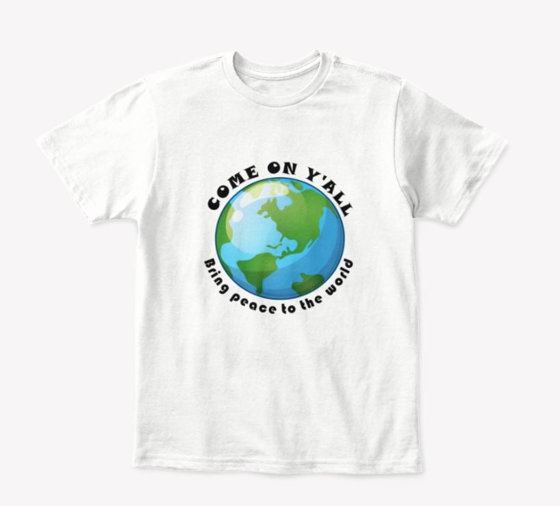 Image of Come On Y'all Around the World Adult T-Shirts