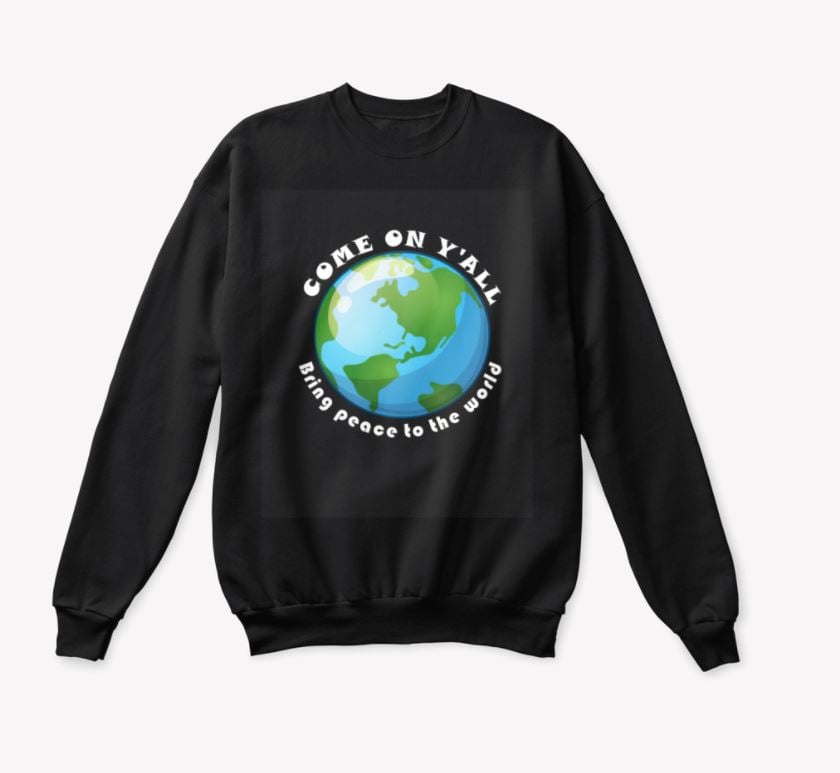 Image of Come On Y'all Around the World Adult Sweatshirt