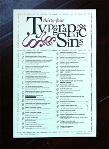 Image of 34 Typographic Sins Poster