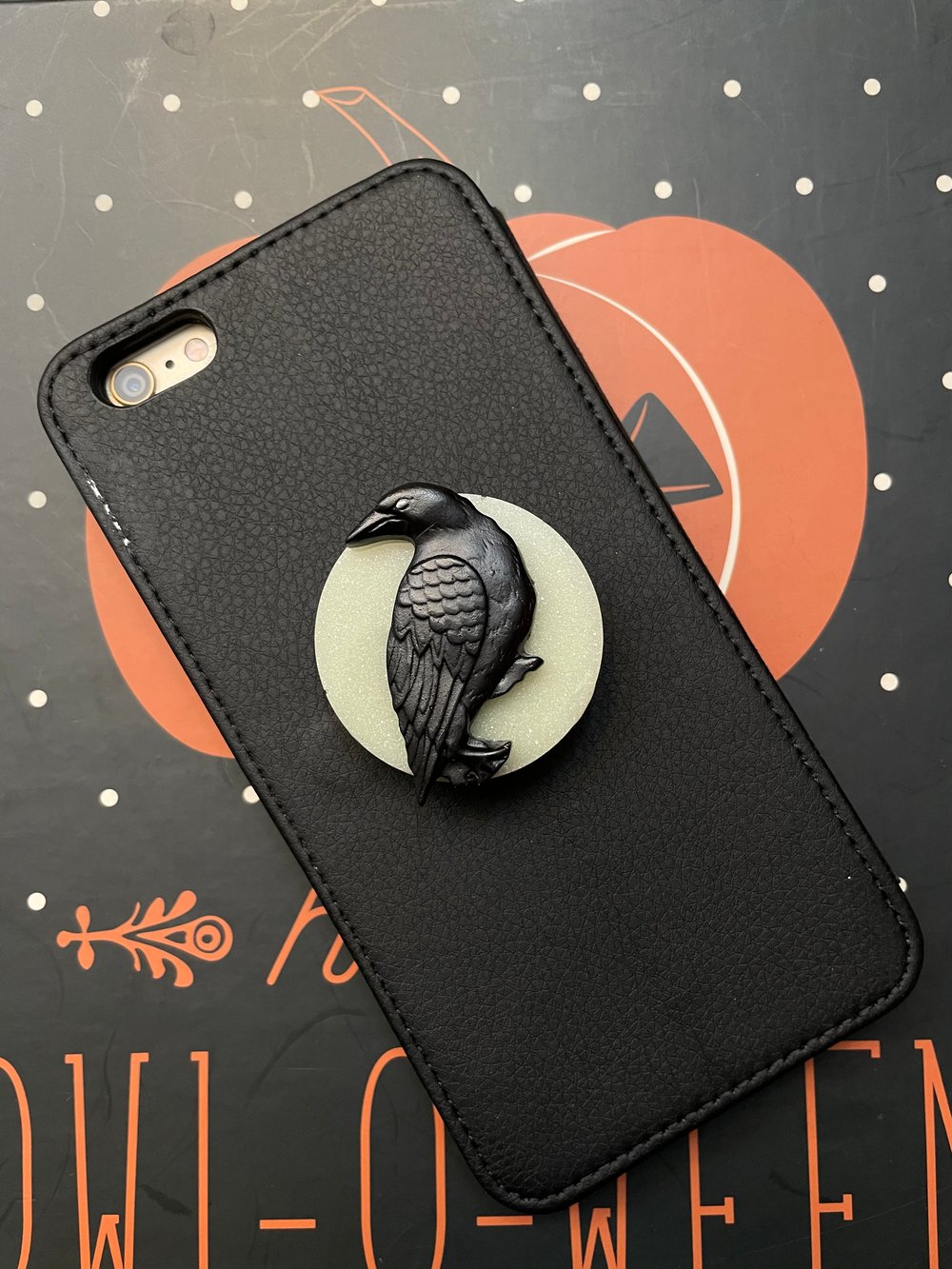 Glow in the Dark Moon Raven Phone Grip