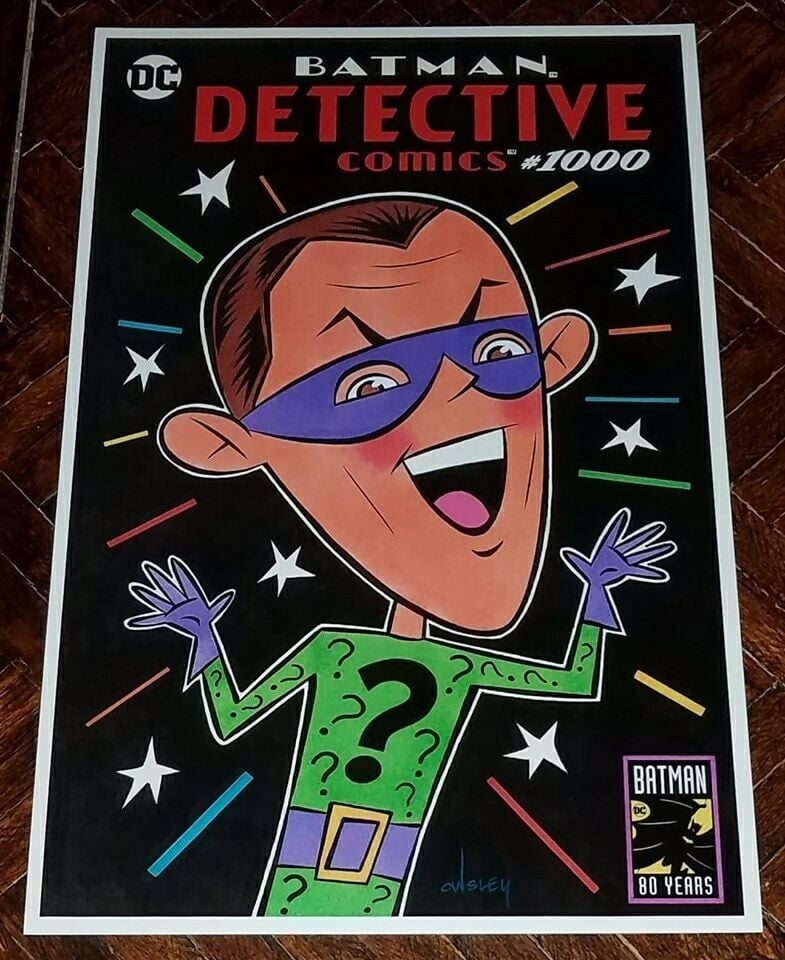 Image of THE RIDDLER DETECTIVE COMICS #1000 SKETCH COVER 11x17 PRINT!