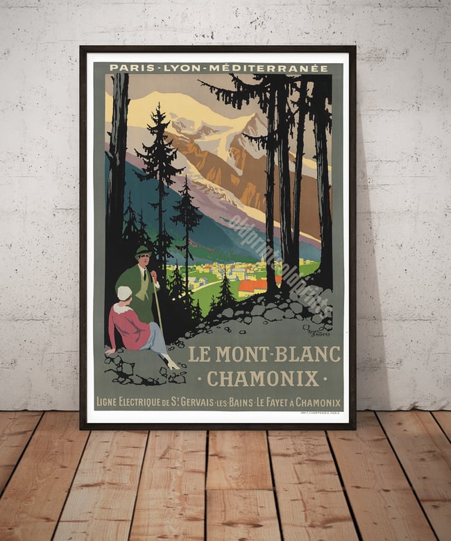 Le Mont-Blanc - Chamonix | Roger Broders | 1924 | Wall Art Print | Vintage Travel Poster